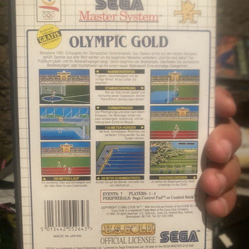 Olympic Gold Sega Master System game like new