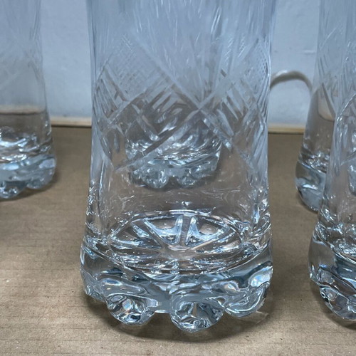 Bohemian crystal water glasses like new, set of 6