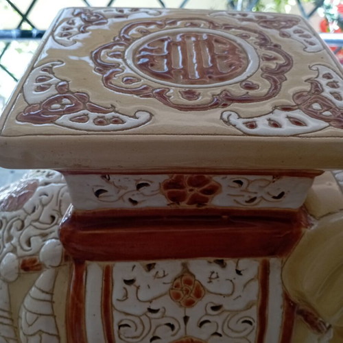 Vintage ceramic decorative elephant with Asian details