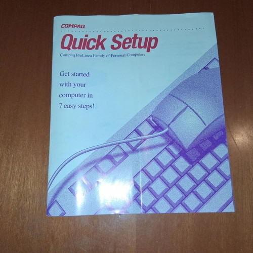 Compaq Quick Setup manual used