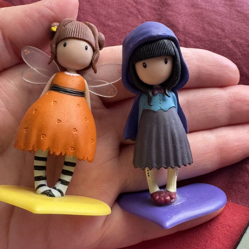 Girlies figures set of two like new with coaster gift