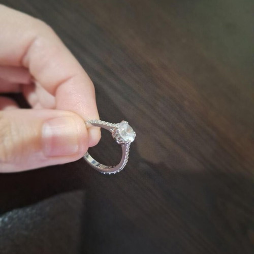 Swarovski ring size 52 like new, silver tone with crystals