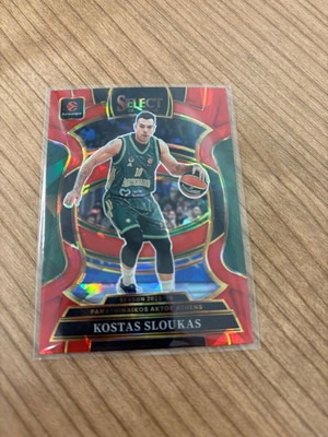 2025-26 Select Euroleague Kostas Sloukas Red Cracked Ice Prizm card new