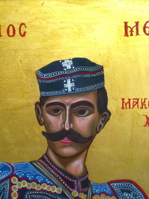Παύλος Μελάς πίνακας ζωγραφικής μεταχειρισμένος, ελαιογραφία με χρυσό