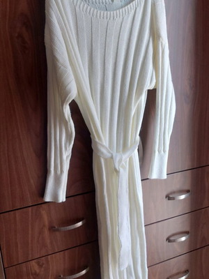 Knitted dress new, white, OneSize