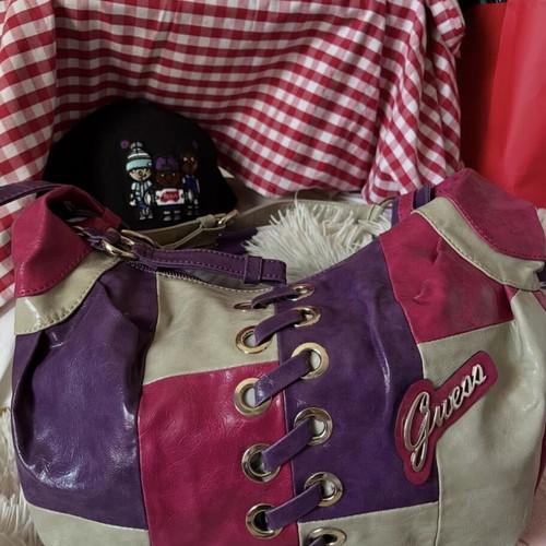 Guess shoulder bag Y2K patchwork design