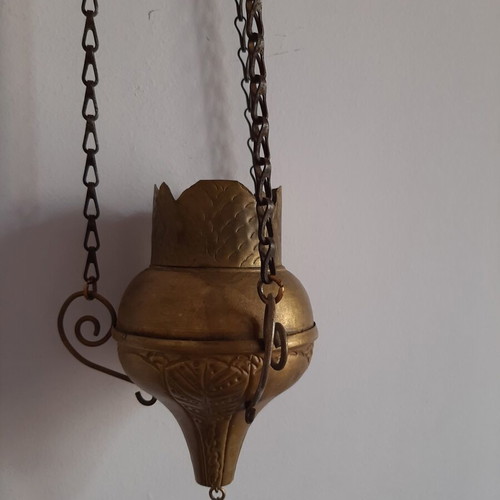 Bronze incense burner antique used, height 56 cm