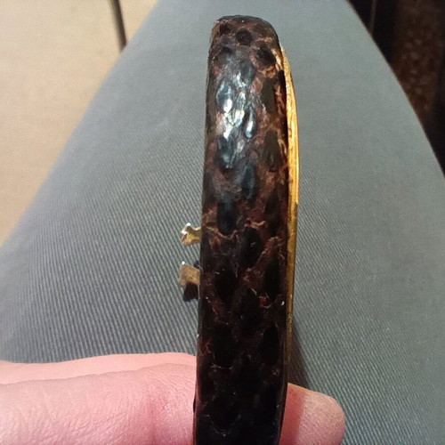 Luxury 24K gold-plated bracelet with brown leather like new