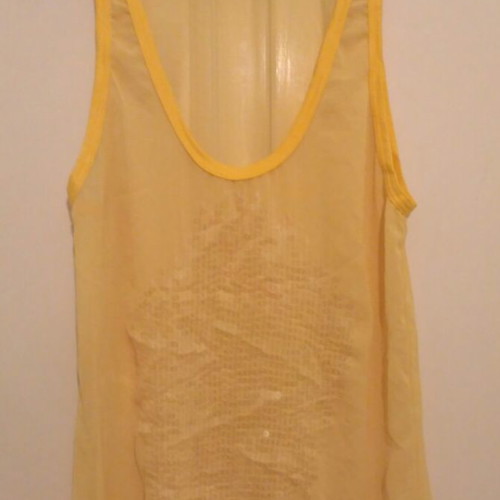 Transparent tank top used, yellow, size L, Mymoo