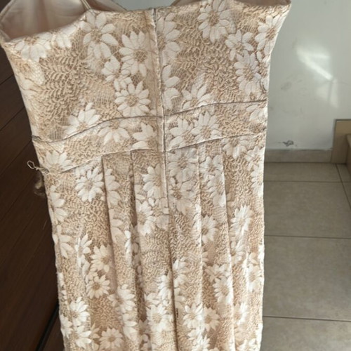 Dejavu long dress like new with floral pattern beige size L