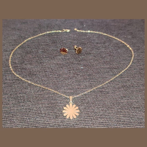 Daisy set made of gold-tone stainless steel new