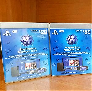 Playstation Network Cards 2x20€