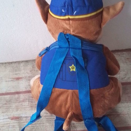 Paw Patrol Chase plush velvet kids backpack used