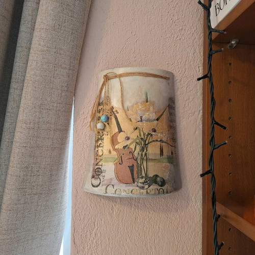Ceramic Decoupage Decoration Lydia New, Table or Wall Art 21x17