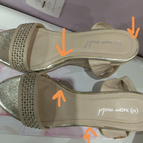Women's platform sandals size 40 used, beige