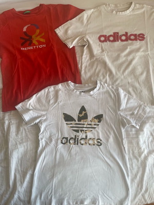 Σετ 3 μπλούζες για αγόρι Adidas και Benetton μεταχειρισμένες