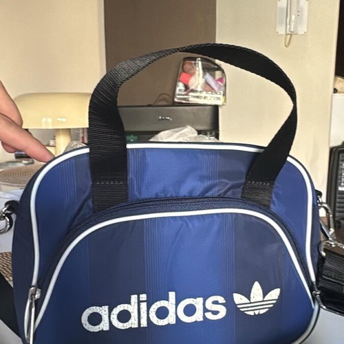 Adidas Originals Airliner shoulder bag, small, blue and white