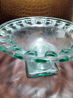 Spanish vintage glass bowl used San Miguel