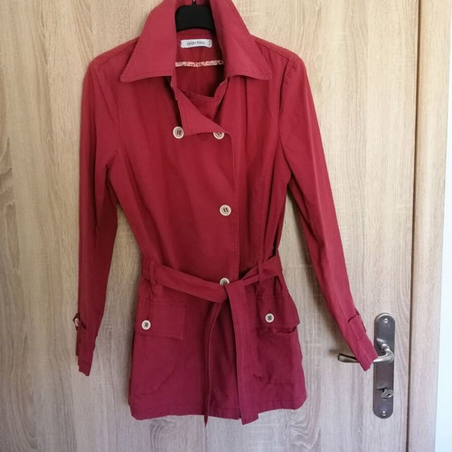 Selestino trench coat size S used, burgundy