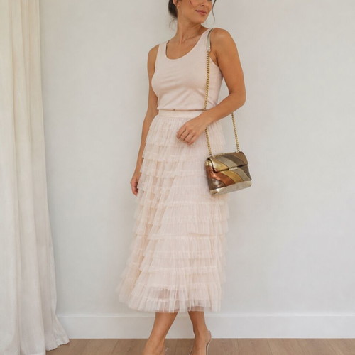Room-Colored Skirt with Stripes used, one size