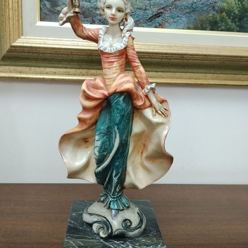 Vintage Italian Rococo style decorative figurines pair