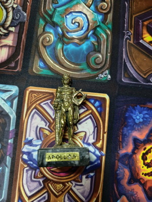 Apollo god statue used, metal, 6 cm