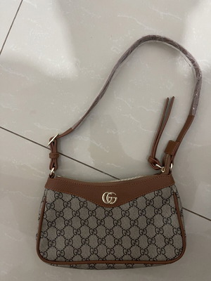 Shoulder bag new, brown and beige