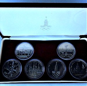 Soviet Union Moscow 1980 Olympic games. Set of 6 Χ 1 ruble coins 1977-78-79-80.