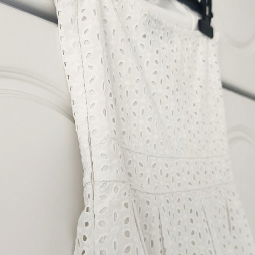 Kiabi White Strapless Dress Broderie Anglaise Size S Like New