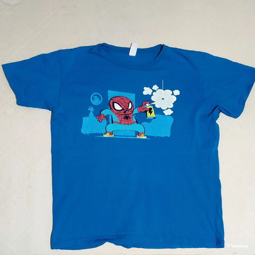 T-Shirt Spiderman sprayer used, blue, size S