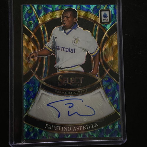 Faustino Asprilla Panini Select Serie A Peacock Prizm Autograph card like new SSP