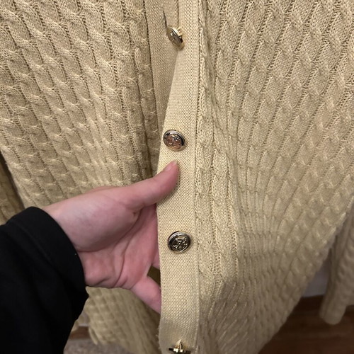 Alain Manoukian yellow knitted cardigan used, size XL