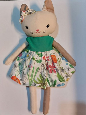 Handmade Cat Doll new, fabric, 42 centimeters tall