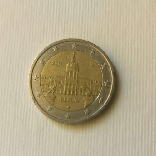 Collectible 2 euro commemorative coin 2018 used, Berlin Charlottenburg Palace
