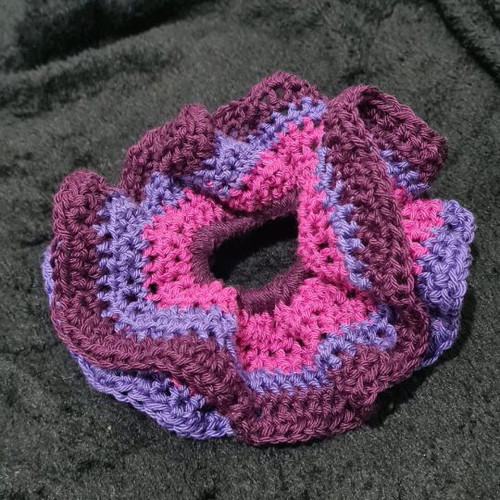 Handmade scrunchy new, pink and purple