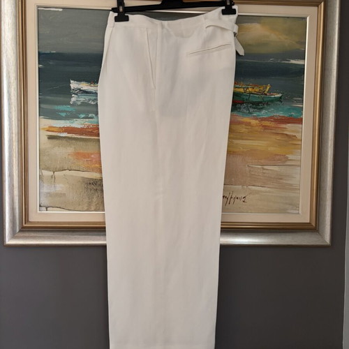 Massimo Dutti white palazzo pants size 44 XL like new