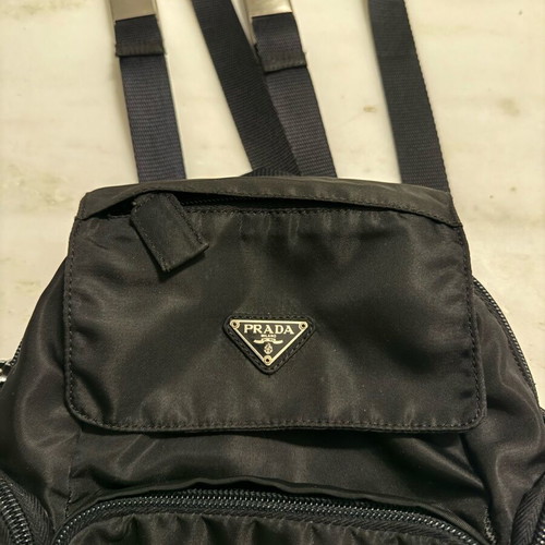 Prada Re-Nylon used black vintage backpack