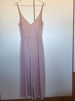 Pink Woman jumpsuit like new, beige and red, size M