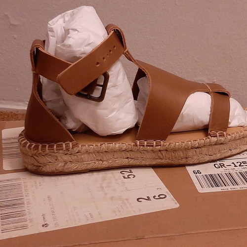 Soludos leather sandals used, size 38, brown