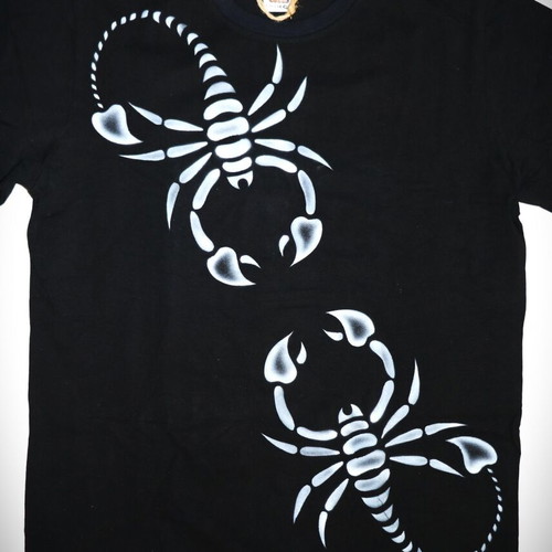 Indico Handmade Scorpion Airbrush T-Shirt Size L XL New