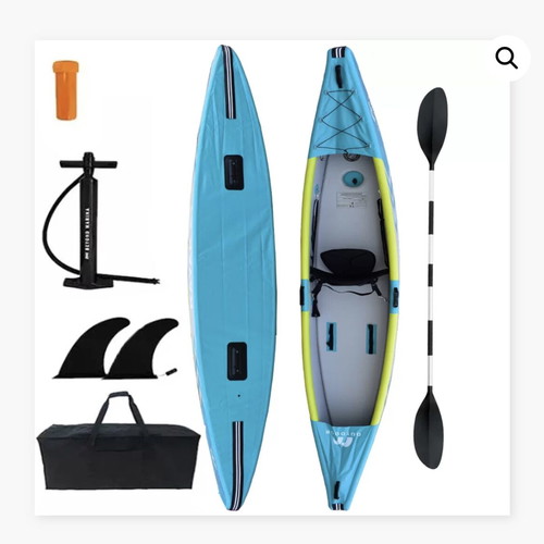 Inflatable Kayak S1 Aqua for 1 Person Blue Gray with Accessories new
