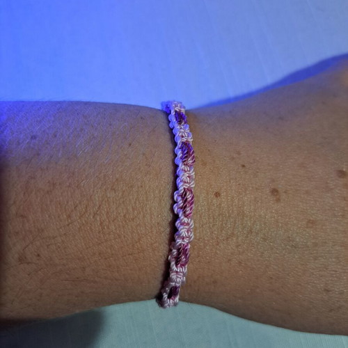 Macrame bracelets, black-beige and pink, set of 2