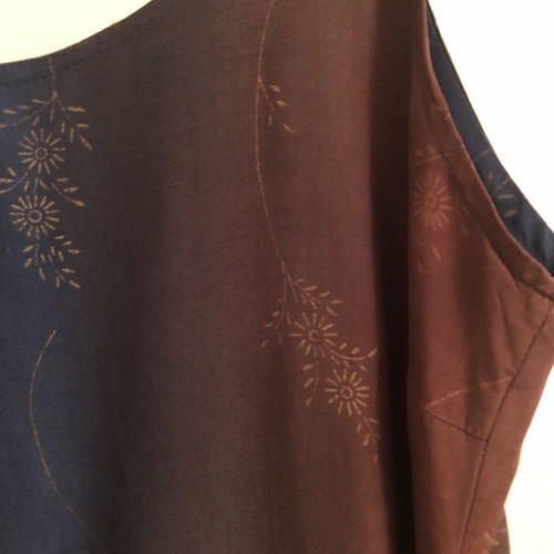 Dress L used, summer, two-tone blue-brown from Italy