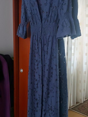 Be You dress new, blue lace, long with mini skirt