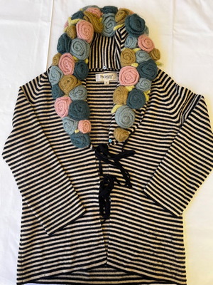 Hoss Intropia cardigan wool used, multicolor with flowers