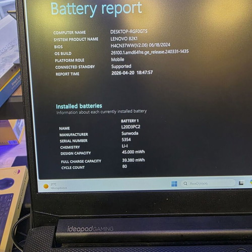 Lenovo Ideapad 3 Gaming used i5-11320H/RTX 2050/16GB/512GB SSD