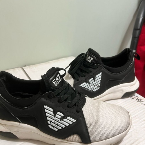 Emporio Armani casual shoes used, size 40.5, black and white