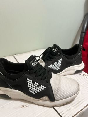 Emporio Armani casual shoes used, size 40.5, black and white