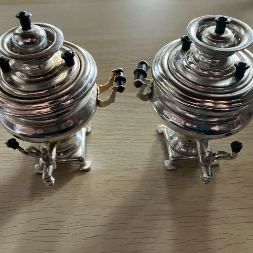 Mini Soviet teapots used, set of 2, souvenir decoration