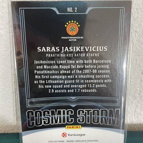Panini Euroleague Origins Cosmic Storm Saras Jasikevicius card like new